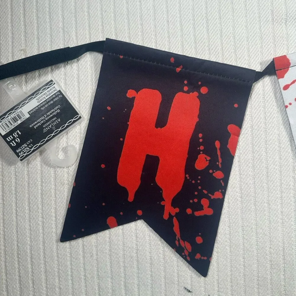 Ashland Halloween Garland 6ft Bloody Drip Pennant Banner Horror Party Decor NWT
